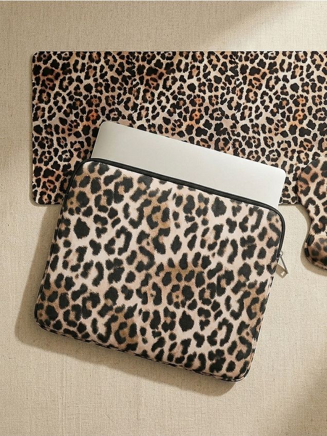 Sinsay - Geantă pentru laptop cu model leopard - maro