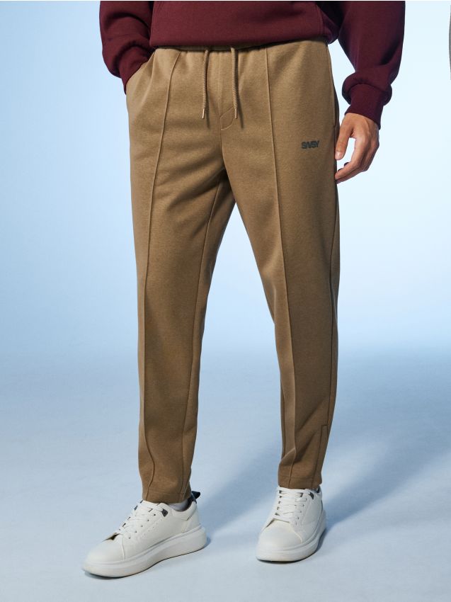 Sinsay - Spodnie tapered fit - beżowy