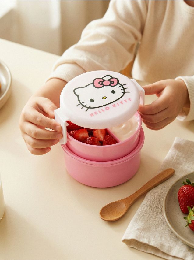 Sinsay - Set pentru mic dejun cu recipiente și tacâmuri - roz