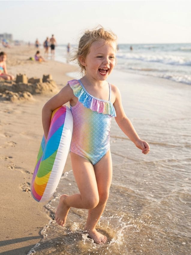 Sinsay - Costum de baie dintr-o piesă cu motiv de sirenă - multicolor