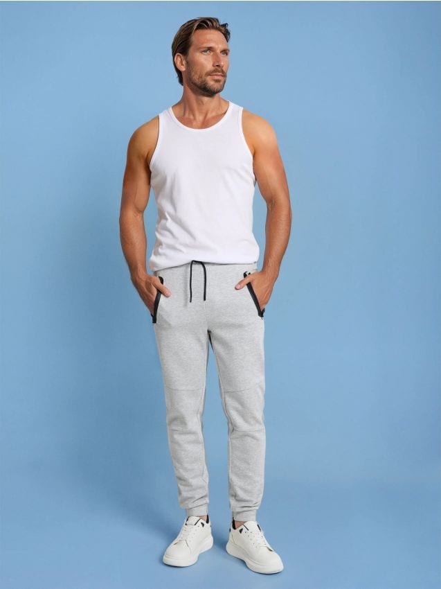 Sinsay - Teplákové joggery - svetlošedá