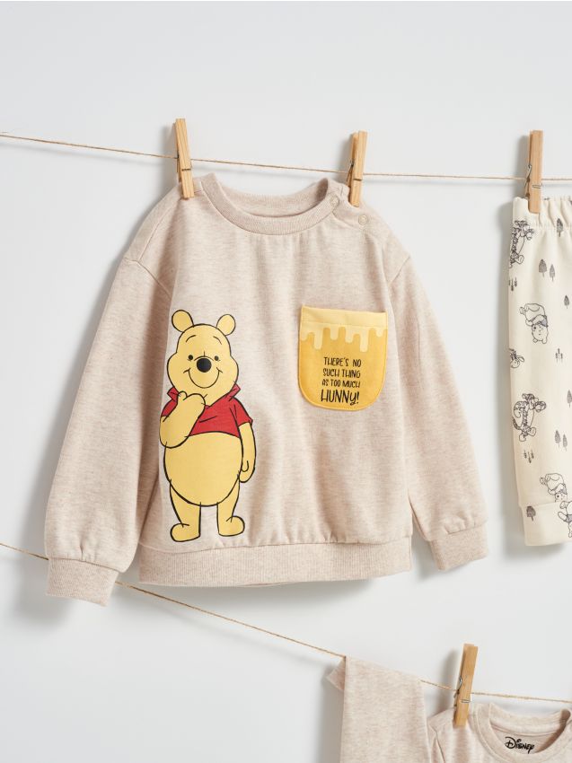 Sinsay - Mikina crewneck Winnie the Pooh - krémová