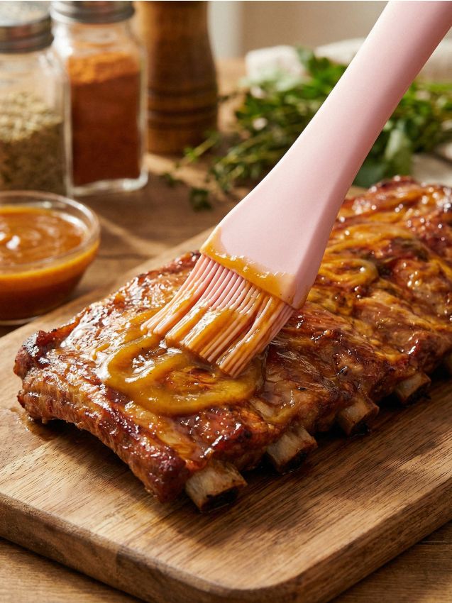 Sinsay - Spatulă din silicon cu pensulă - roz-pastel