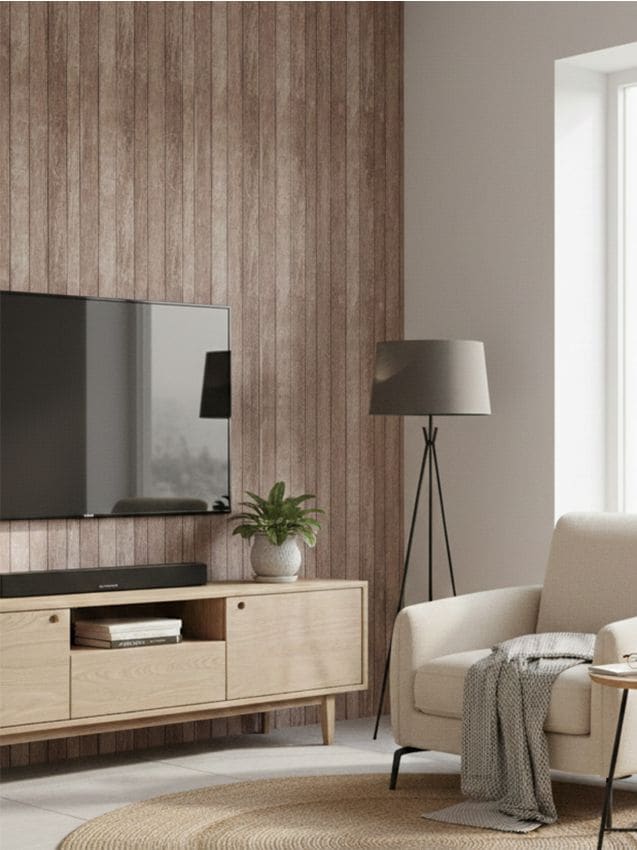 Sinsay - Tapet autoadeziv cu motiv de lemn - bej