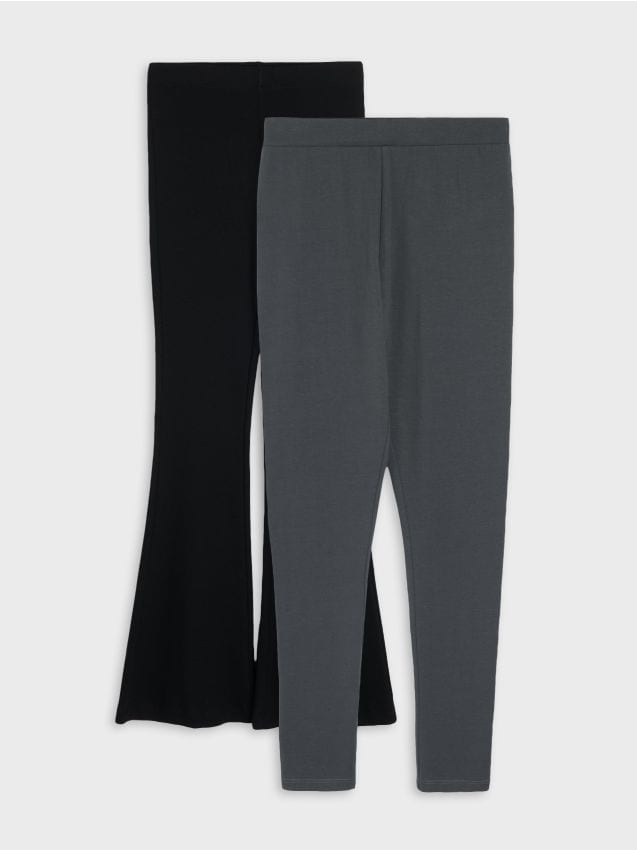 Sinsay - Bawełniane legginsy 2 pack - czarny