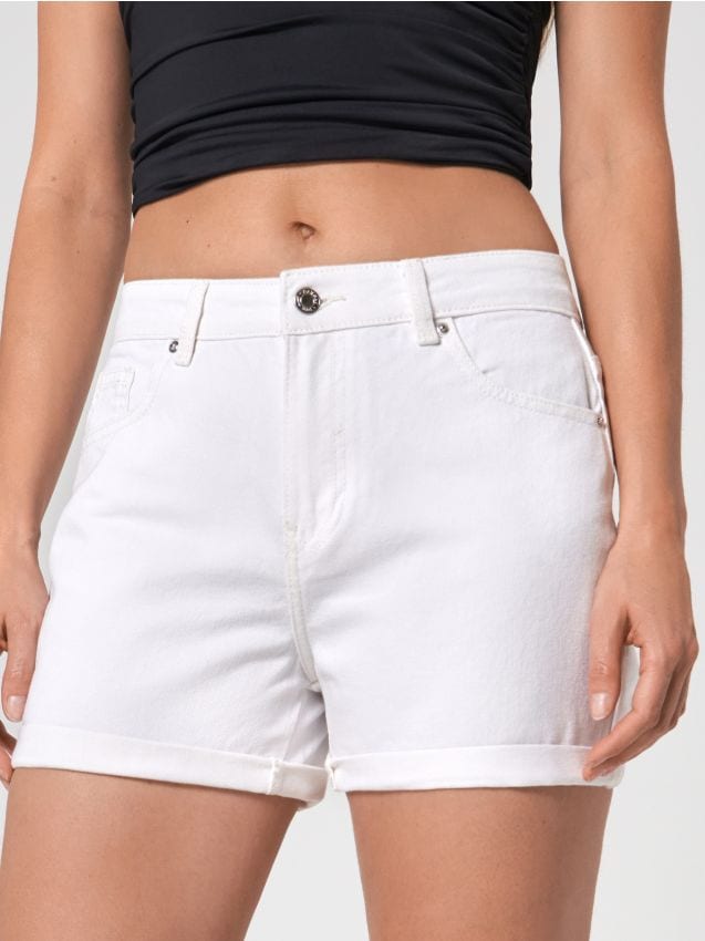 Džínové kraťasy high waist mom - SINSAY