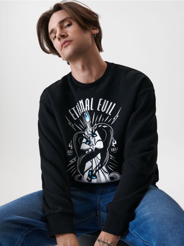 Sinsay - Bluză sport cu imprimeu - negru