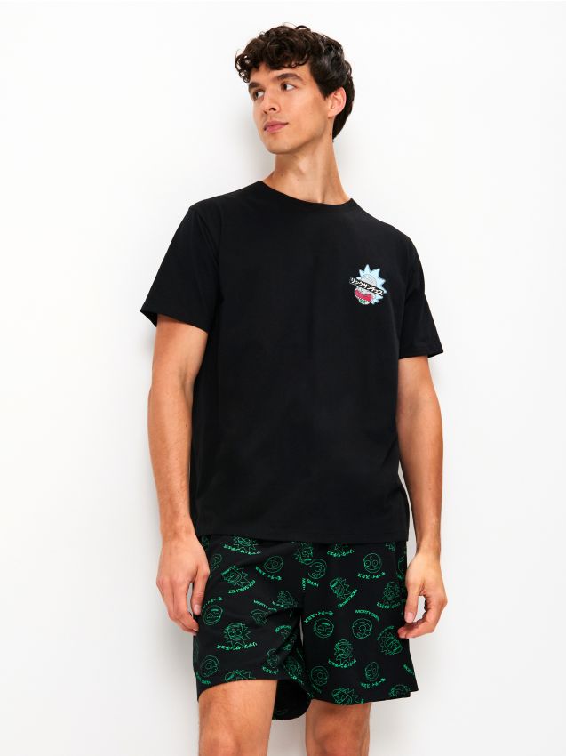 Sinsay - Dvojdielne bavlnené pyžamo Rick & Morty - viacfarebná