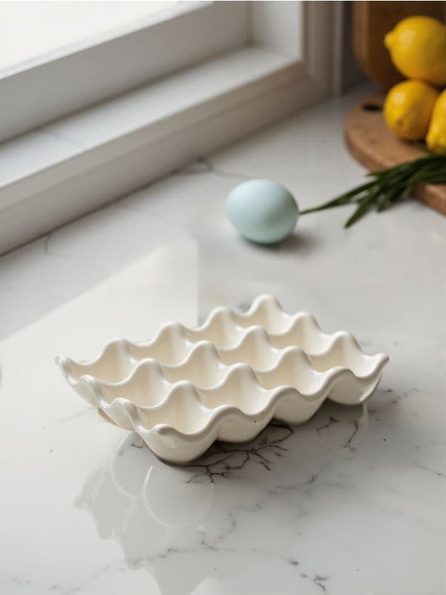 Sinsay - Držiak na vajíčka 12 pack - biela