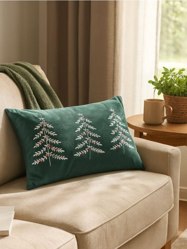 Sinsay - Dekoračný vankúš s vianočným motívom - zelená