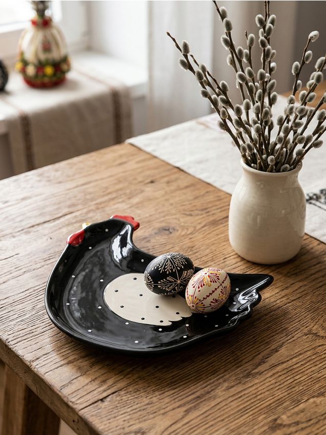 Sinsay - Platou ceramic în formă de găină - negru