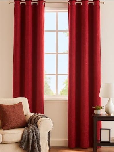 Однотонна штора на люверсах