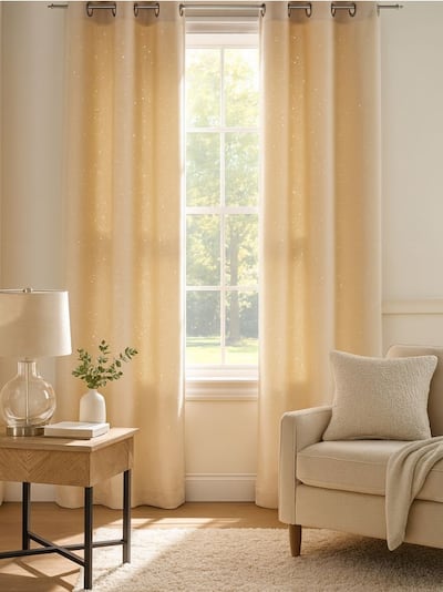 Однотонна штора на люверсах