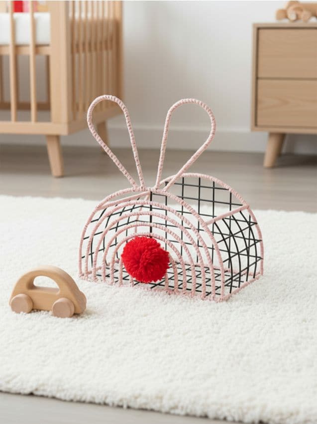 Sinsay - Úložný kôš s uškami - pastelová ružová