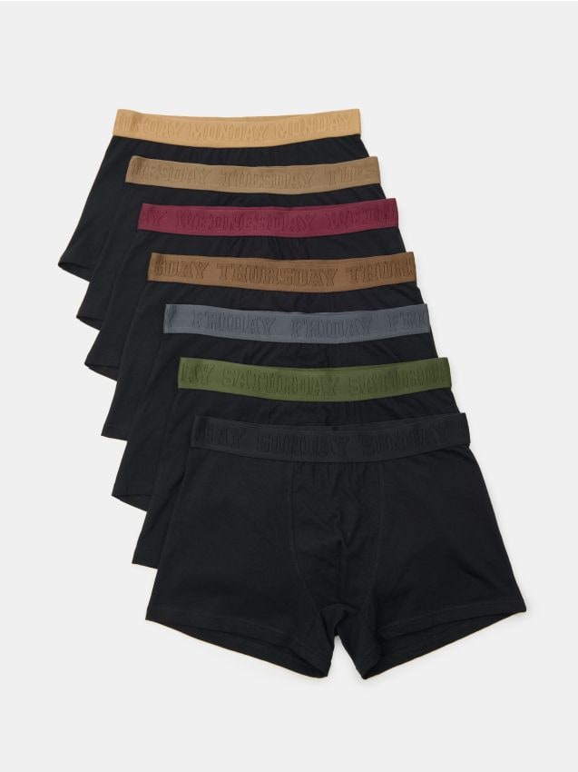 Sinsay - Boxeri din bumbac 7 pack - negru
