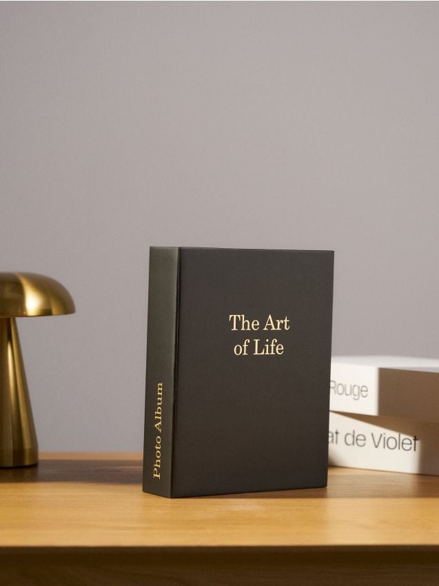 Sinsay - Album foto cu inscripție aurie The Art of Life - negru