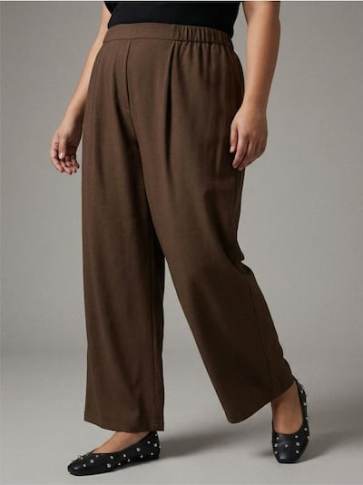 Широки панталони с добавка на лен Plus size