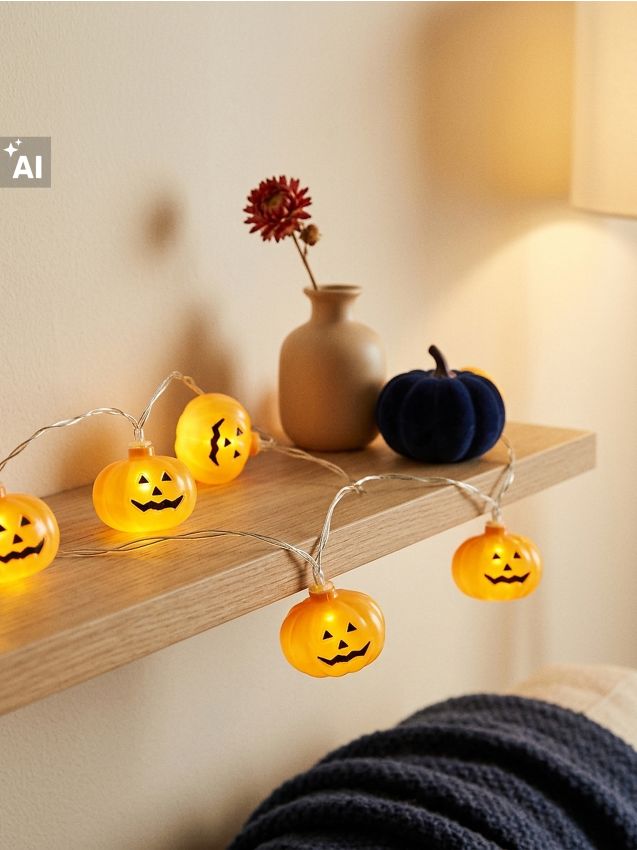 Sinsay - Ghirlandă LED de Halloween cu motiv de dovleac - portocaliu