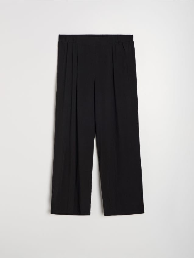 Sinsay - Pantaloni palazzo din vâscoză - negru