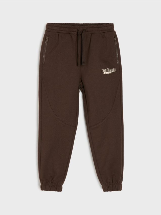 Sinsay - Pantaloni de trening loose jogger - maro-închis