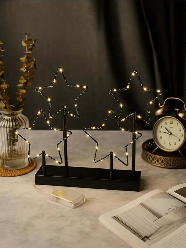 Sinsay - LED lampička s hviezdičkami - čierna