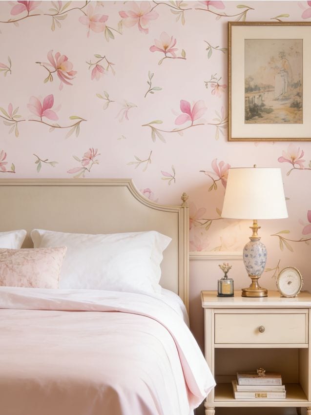 Sinsay - Tapet autoadeziv cu model floral - roz-pastel