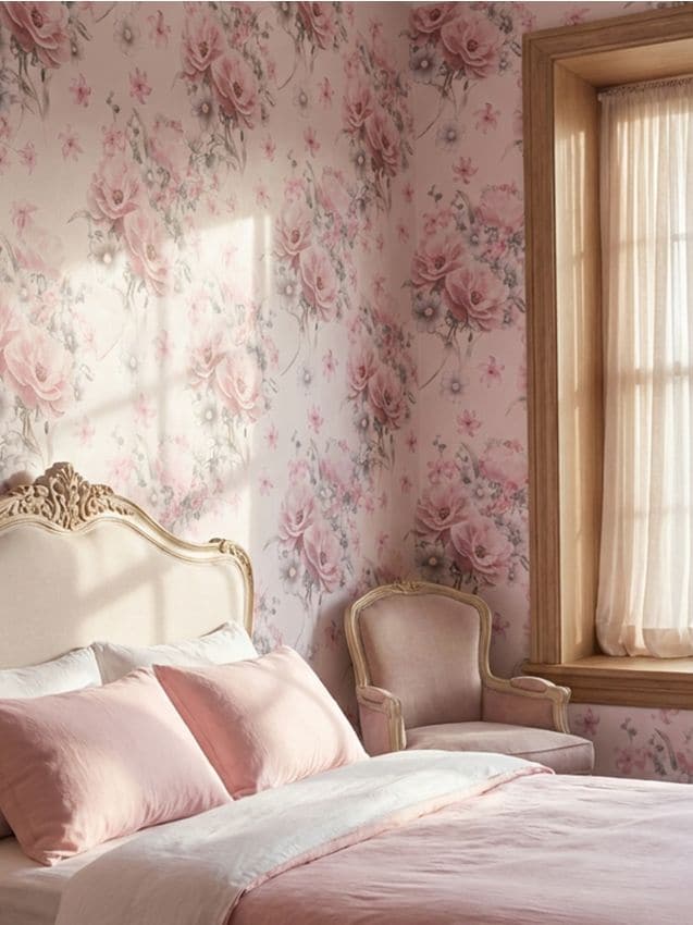 Sinsay - Tapet autoadeziv cu model floral - roz