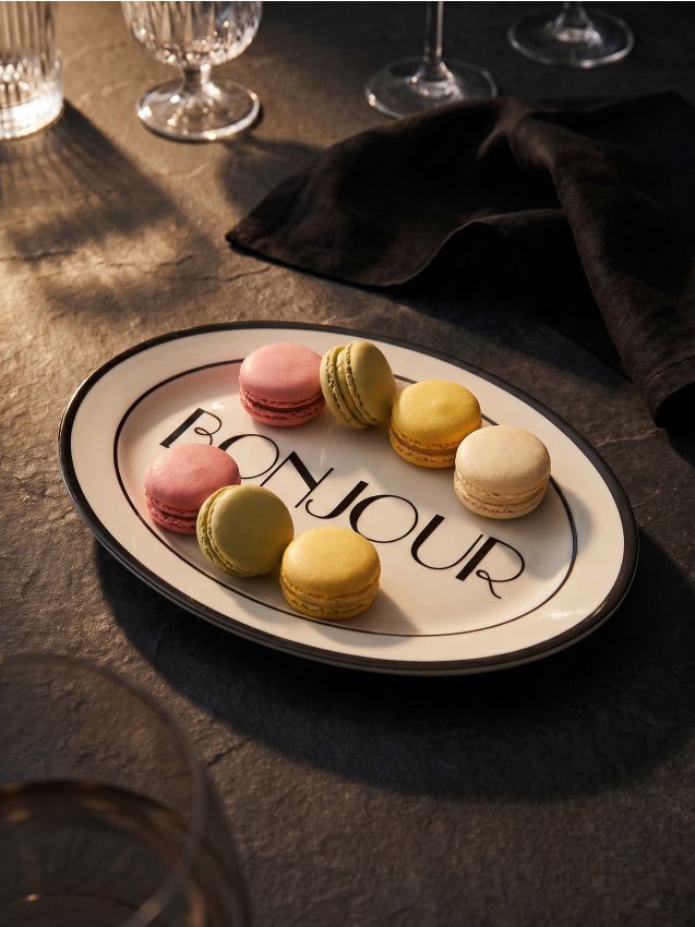 Sinsay - Platou ceramic cu inscripția Bonjour - multicolor