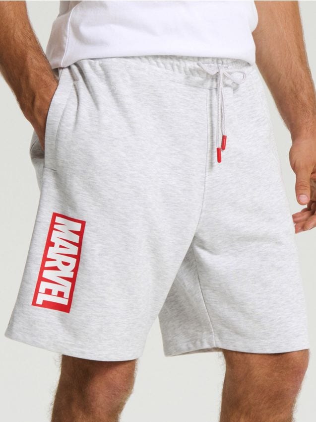 Sinsay - Pantaloni scurți Marvel - gri deschis