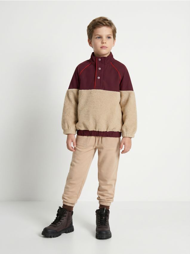 Sinsay - Pantaloni de trening jogger oversize - gri-maroniu