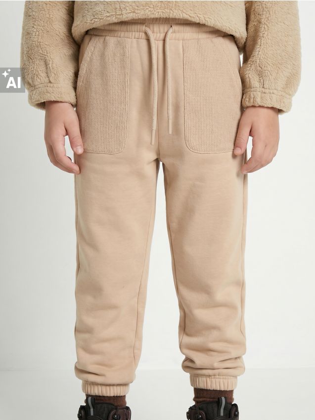 Sinsay - Pantaloni de trening jogger oversize - gri-maroniu