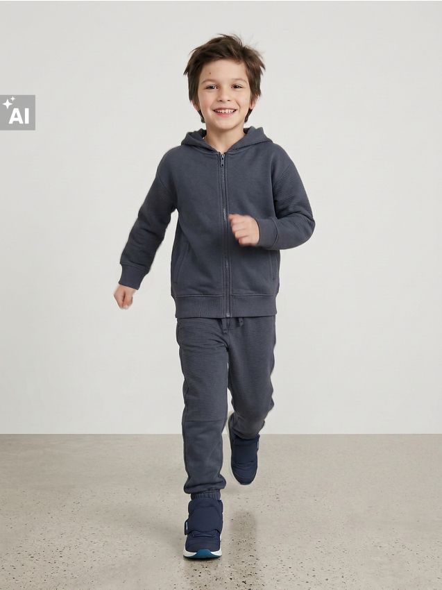Sinsay - Pantaloni de trening jogger oversize căptușiți - bleumarin