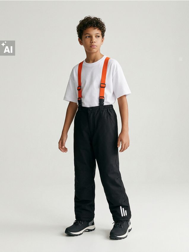 Sinsay - Pantaloni de schi termoizolanți cu elemente reflectorizante - negru