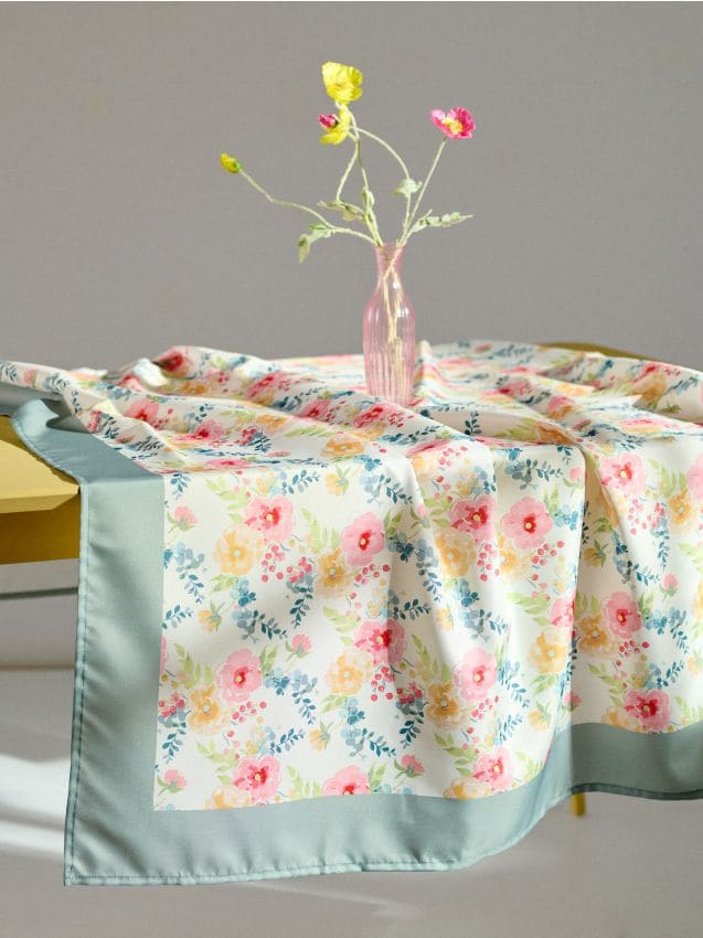 Sinsay - Față de masă cu model floral - turcoaz