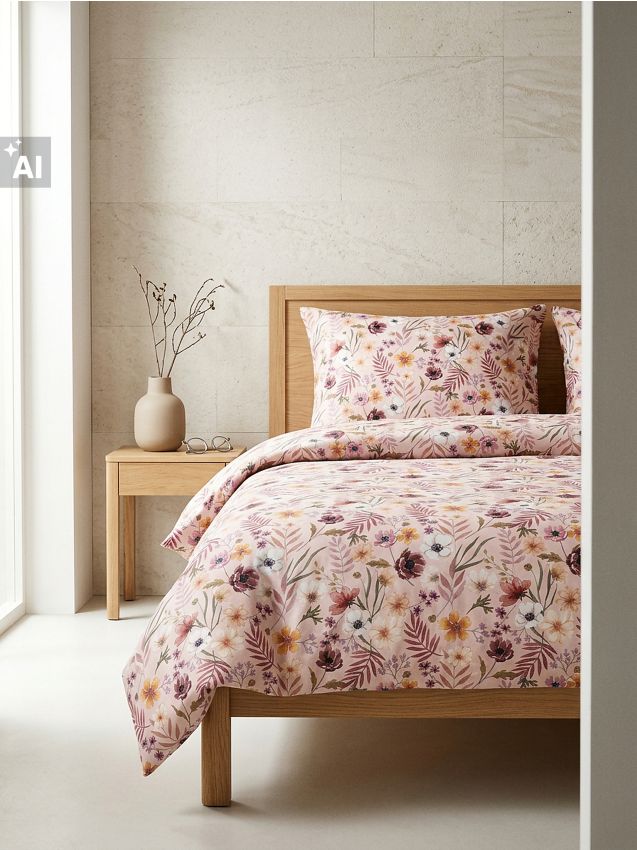 Sinsay - Set de lenjerie de pat din microfibră cu motiv floral - multicolor
