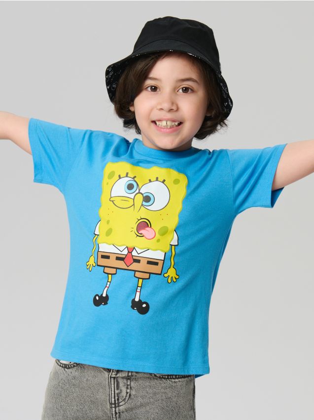 Sinsay - Tricou cu mânecă scurtă SpongeBob SquarePants - acvamarin