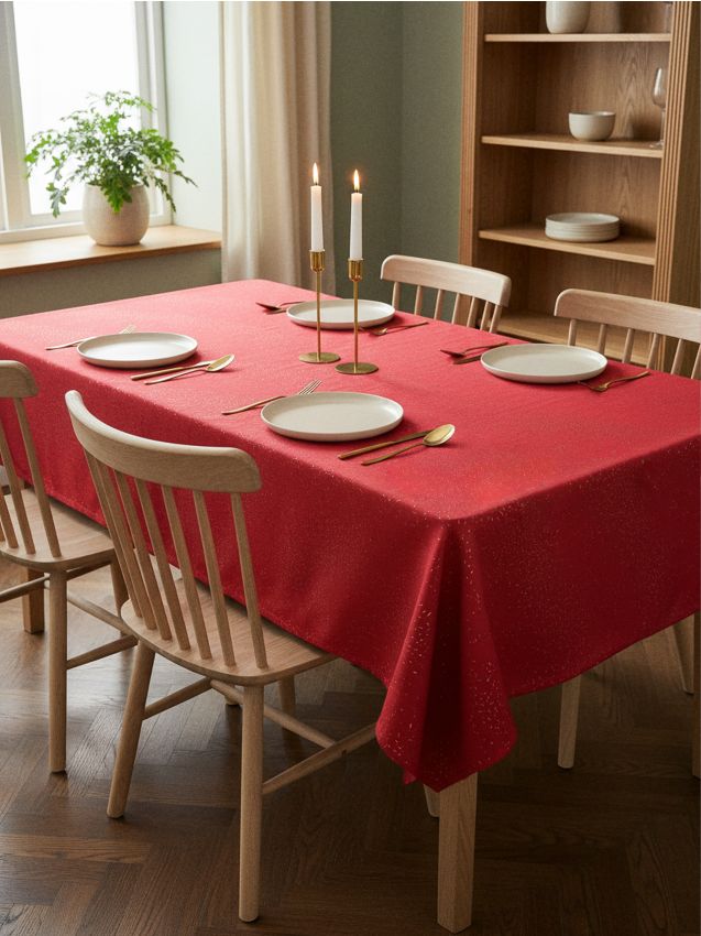 Sinsay - Dekoratívny obrus so zlatými detailmi - červená