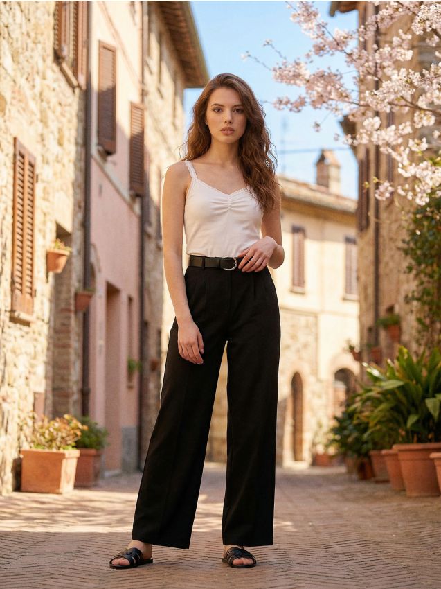 Sinsay - Bawełniany top na ramiączkach - kremowy