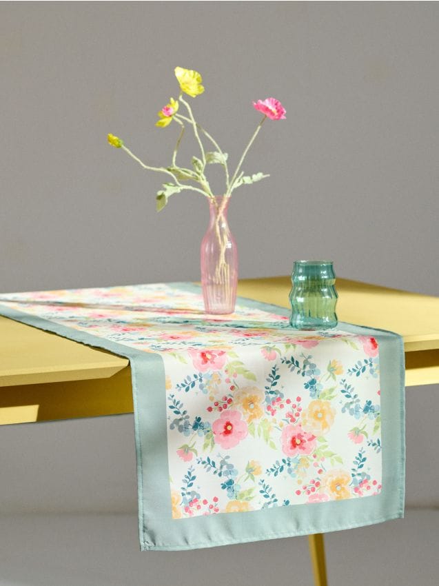 Sinsay - Traversă de masă cu motiv floral - turcoaz