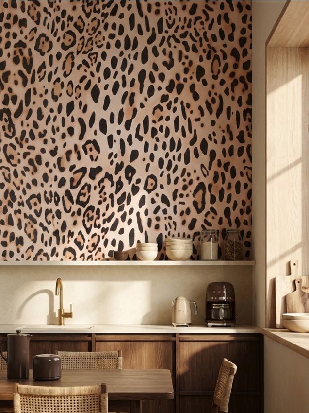 Sinsay - Tapet autoadeziv cu motiv leopard - maro