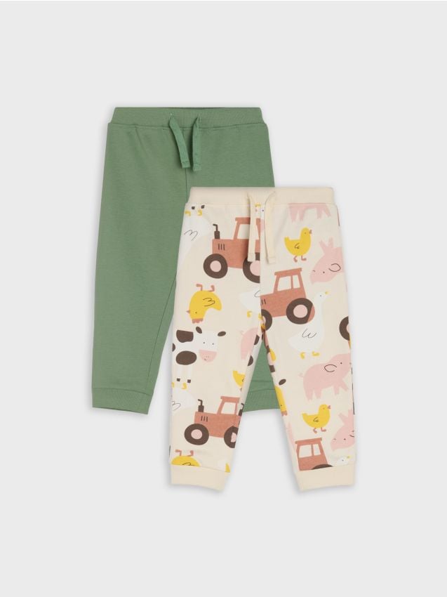 Pantaloni in cotone 2 pack - verde polveroso