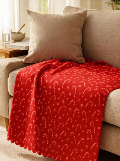 Κουβέρτα με χριστουγεννιάτικο μοτίβο