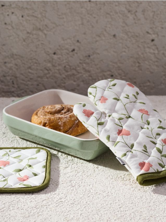 Sinsay - Kuchynská rukavica a chňapka s kvetmi - viacfarebná