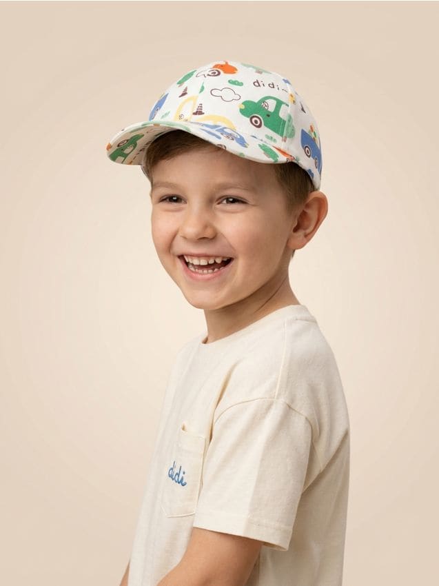 Sinsay - Șapcă din bumbac cu model - alb