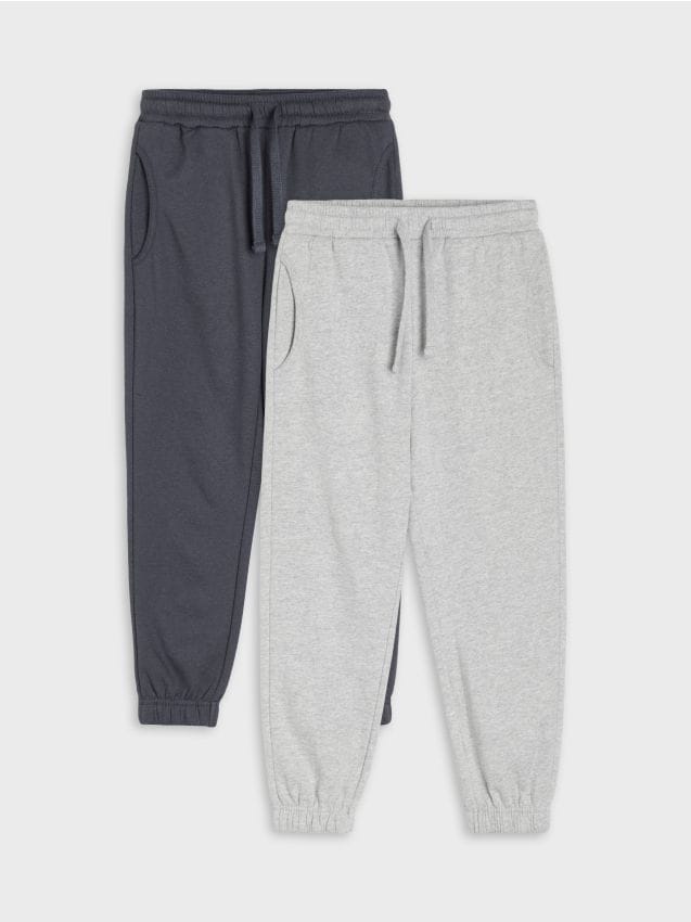 Sinsay - Set de 2 pantaloni de trening jogger loose - gri deschis