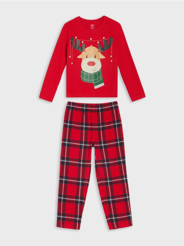 Sinsay - Dielna vianočná pyžama s potlačou soba - červená