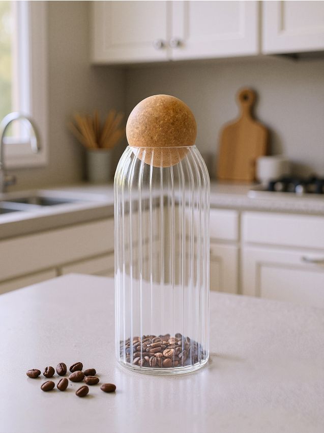 Sinsay - Recipient de sticlă pentru alimente cu capac - alb