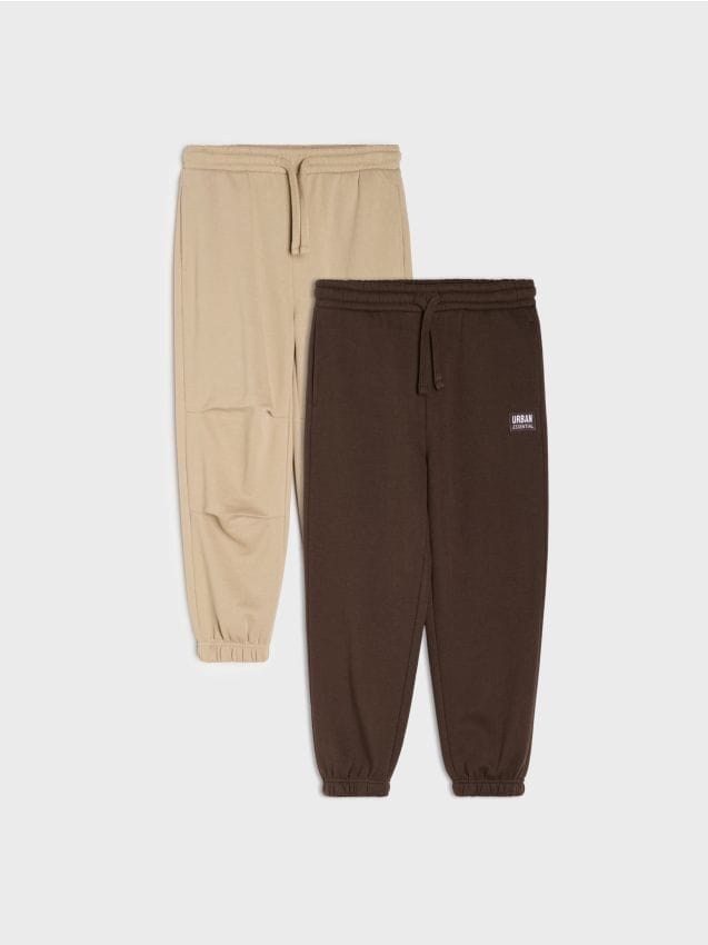 Sinsay - Pantaloni de trening jogger oversize 2 pack - gri-maroniu