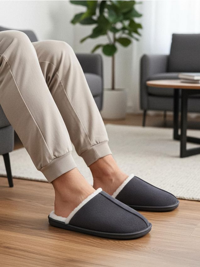 Sinsay - Papuče z umelej kožušiny - tmavosivá