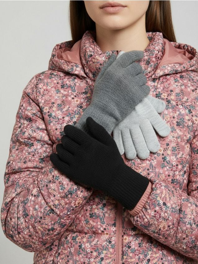 Sinsay - Súprava 3 párov rukavíc - čierna